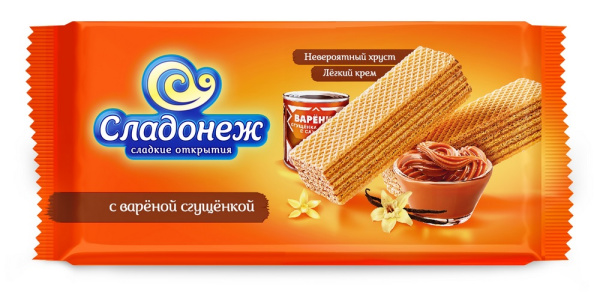 Вафли Сладонеж с вареной сгущенкой 170г