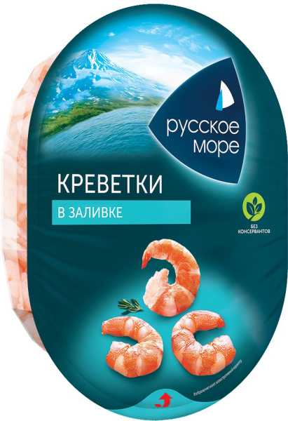 Мясо креветки в заливке Русское море 180г