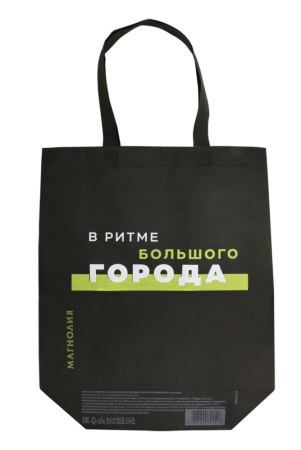 Сумка Эко из спанбонда чёрная "Города" 40х38х14
