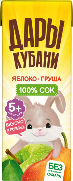 Сок Дары Кубани яблоко/груша 200мл