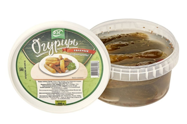 Огурцы соленые корнишоны 500г ФерЭльГам