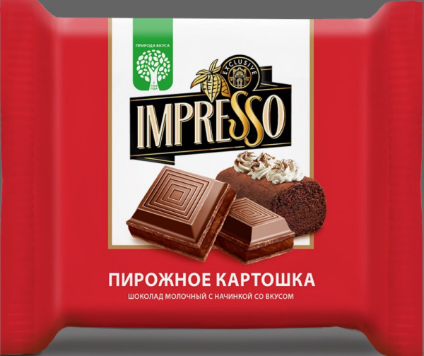 Шоколад Импрессо мол.с нач.со вкусом Пирожного картошка 75г