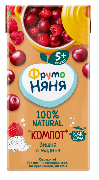 Компот ФрутоНяня вишня/малина 200мл