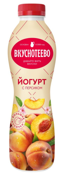Йогурт питьевой Вкуснотеево персик 2% 690г