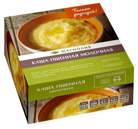 Каша пшенная молочная замороженная Магнолия 200г