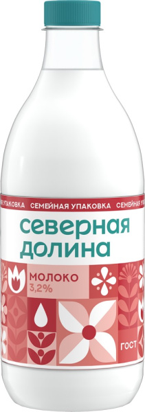 Молоко Северная долина пастеризованное 3,2% 1400мл