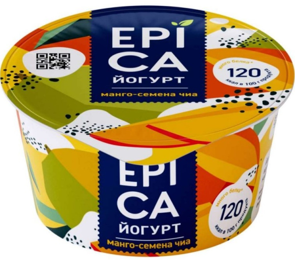 Йогурт Эпика манго/семена чиа 5% 130г