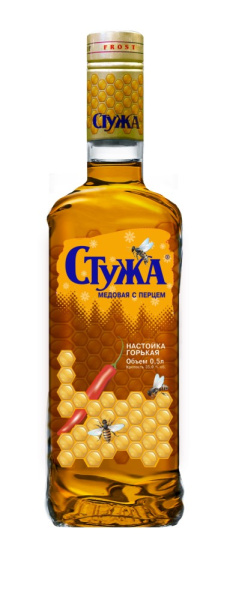 Настойка Стужа Медовая с перцем горькая 35% 0,5л