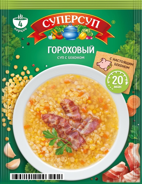 Суперсуп Гороховый с беконом 70г Русский продукт