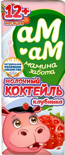 Коктейль молочный Ам-ам клубника 2,5% 205г