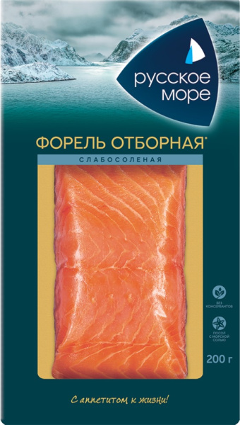 Форель Русское Море слабосоленая филе-кусок 200г