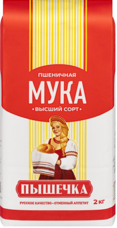 Мука пшеничная Пышечка высшего сорта 2кг