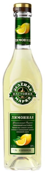 Настойка Зелёная Марка Лимонная сладкая 0,25л