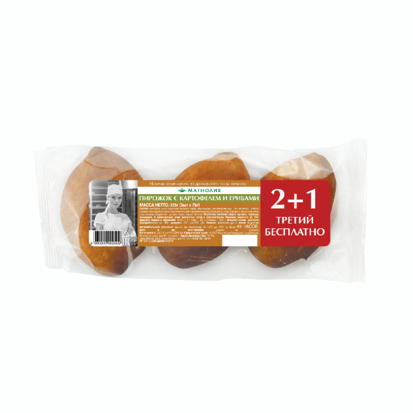 Пирожок с картофелем и грибами 2+1
