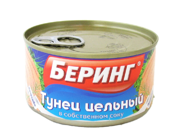 Тунец Беринг целый в собственном соку 200г
