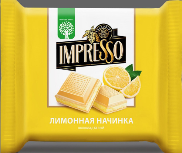 Шоколад Импрессо белый с лимонной начинкой 75г