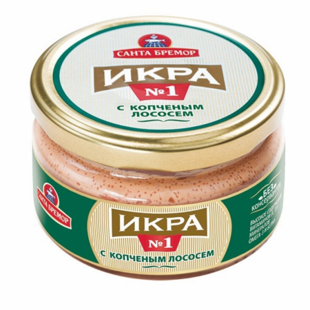 Икра Санта Бремор деликатесная с копченым лососем 180г