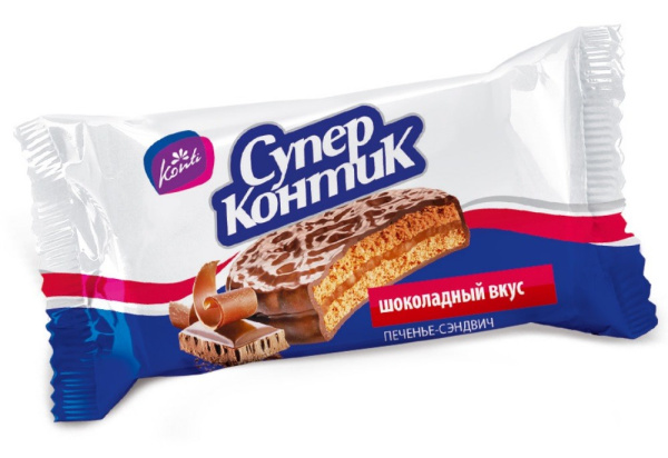 Печенье-сэндвич Конти Супер-контик в шоколаде 100г