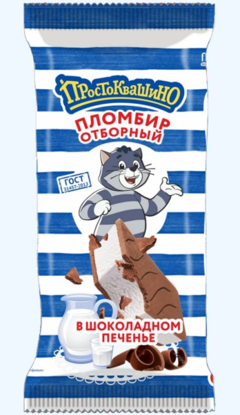 Мороженое-сэндвич  Простоквашино пломбир в печенье 70г