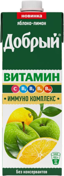 Напиток сокосодержащий Добрый Витамин яблочно-лимонный 0,95л