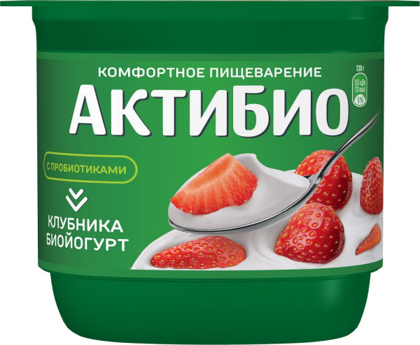 Биойогурт АктиБио клубника 2,9% 130г