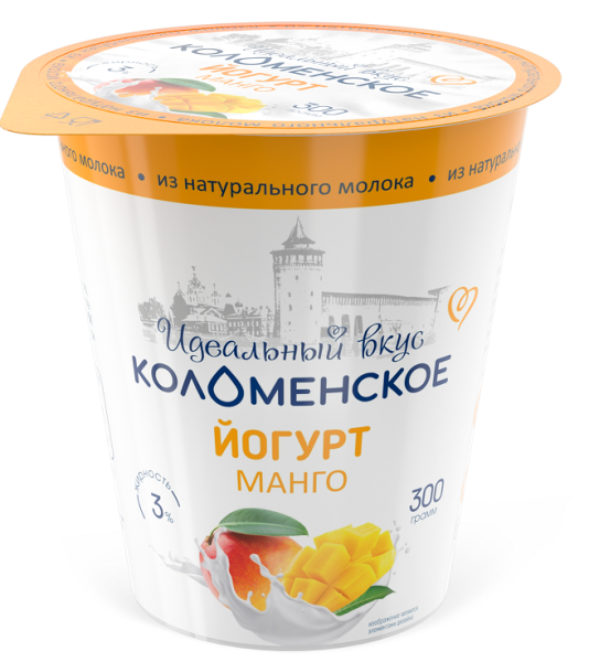 Йогурт Коломенский манго 3% 300г