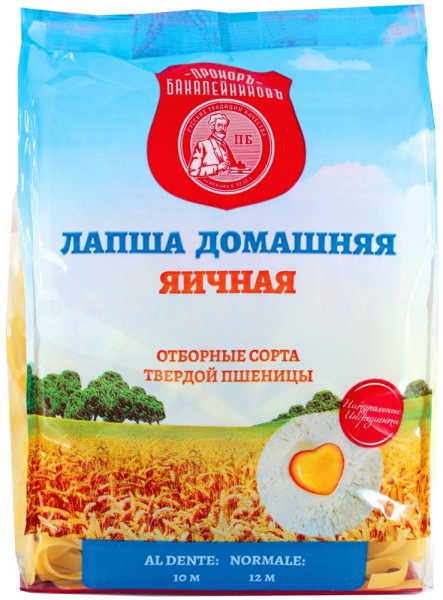 Лапша Прохор Бакалейников домашняя яичная 250г