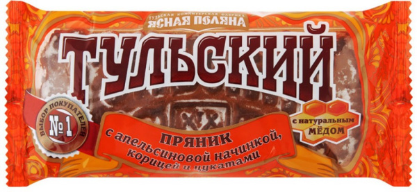 Пряник Тульский апельсин-корица-цукаты 130г