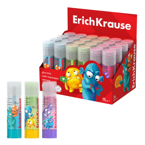 Клей-карандаш ErichKrause EasyStick Jolly Friends 15г