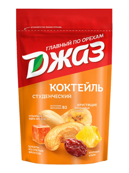 Коктейль "Студенческий": смесь орехов и сухофруктов "Джаз"  1/150/8