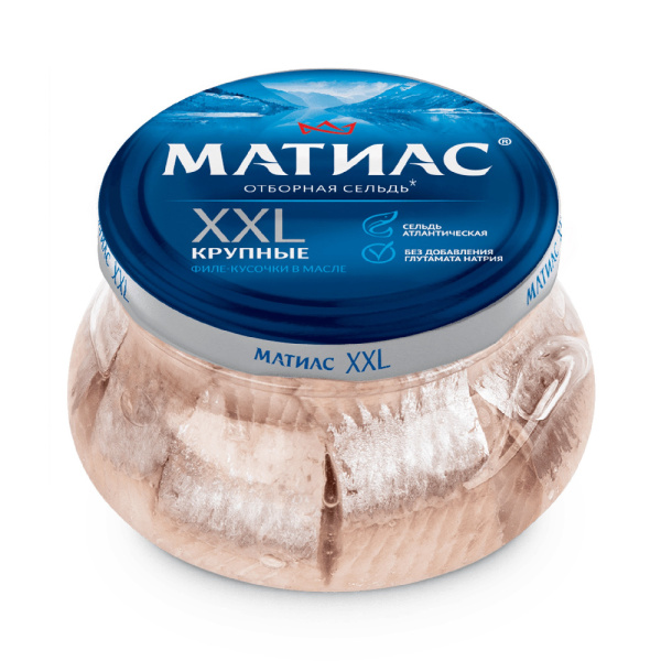 Сельдь филе-кусочки Матиас оригинальная 260г