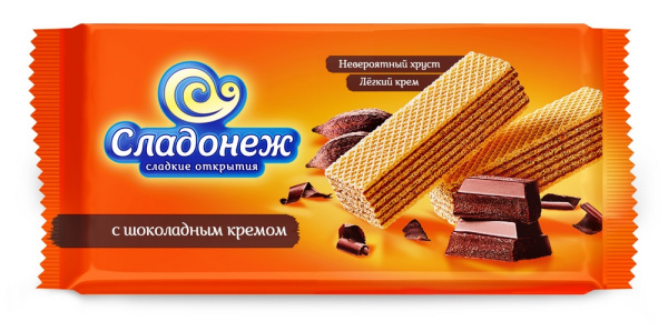 Вафли Сладонеж с шоколадным кремом 170г