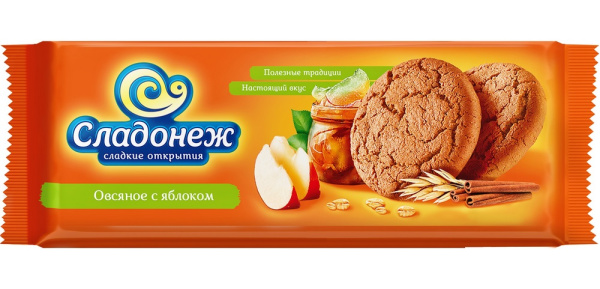 Печенье Сладонеж Овсяное с яблоком 275г