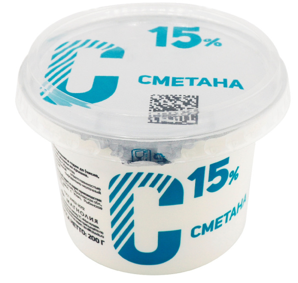 Сметана 15% 200г