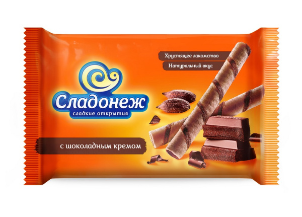Вафельные трубочки Сладонеж с шоколадным кремом 175г