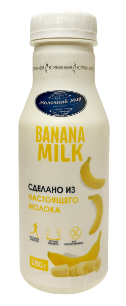 Напиток Молочный мир молочный банан 1,3% 280г