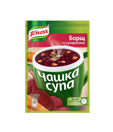 Чашка супа Кнорр Борщ с сухариками 14,5г