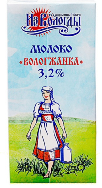 Молоко Вологжанка ультрапастеризованное 3,2% 1000м